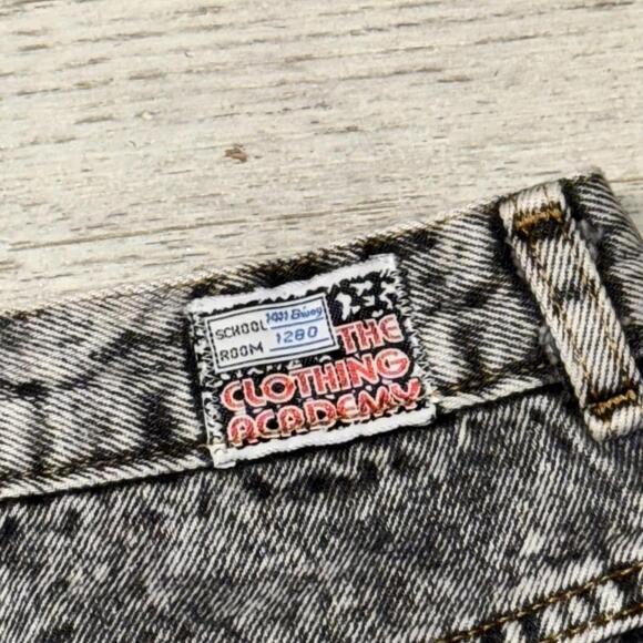 EUC The Clothing Academy 80s Vintage Black Acid Wash Denim Skirt Size 28 - Picture 6 of 6